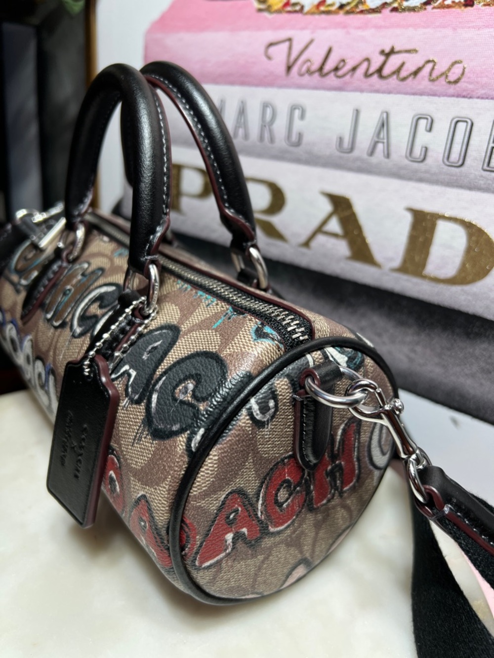 Coach x Mint + Serf Lacey Crossbody Purse in Signature Canvas Khaki Multi - Picture 3 of 14